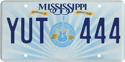 MS license plate YUT444