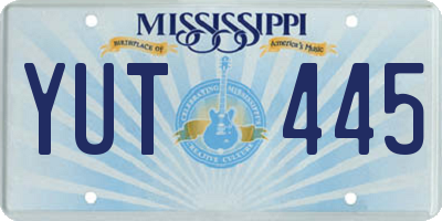 MS license plate YUT445