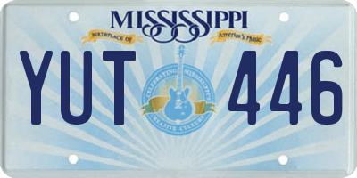 MS license plate YUT446