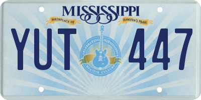 MS license plate YUT447