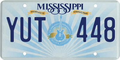 MS license plate YUT448