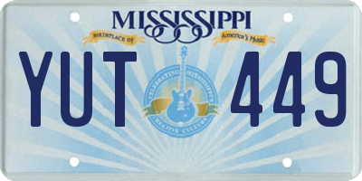 MS license plate YUT449
