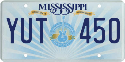 MS license plate YUT450