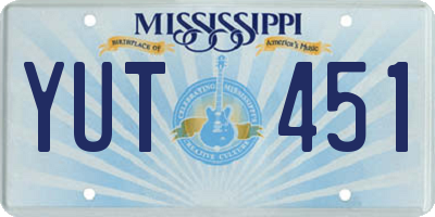 MS license plate YUT451