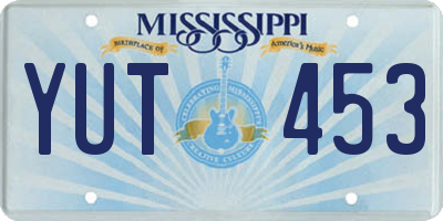 MS license plate YUT453
