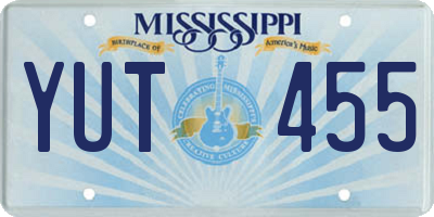 MS license plate YUT455