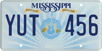 MS license plate YUT456