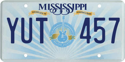 MS license plate YUT457
