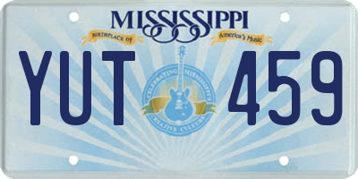 MS license plate YUT459