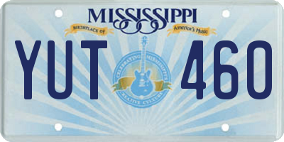 MS license plate YUT460