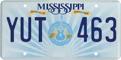 MS license plate YUT463