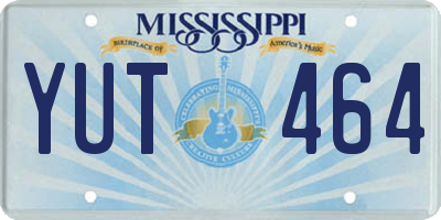 MS license plate YUT464