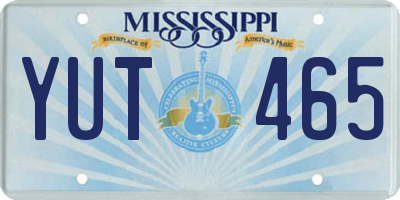 MS license plate YUT465