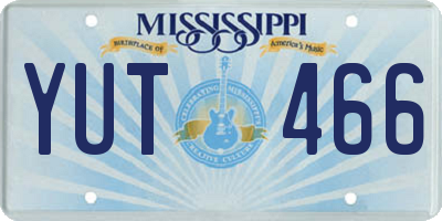 MS license plate YUT466
