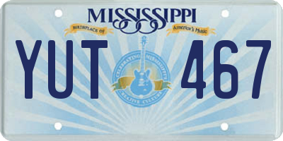 MS license plate YUT467