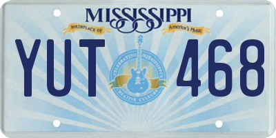 MS license plate YUT468
