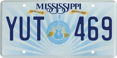 MS license plate YUT469