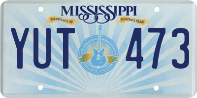 MS license plate YUT473