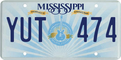 MS license plate YUT474