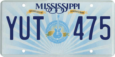MS license plate YUT475