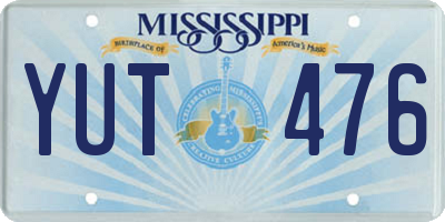 MS license plate YUT476