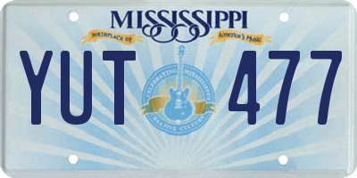 MS license plate YUT477