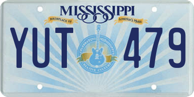 MS license plate YUT479