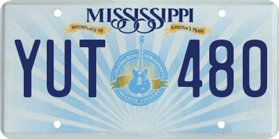 MS license plate YUT480
