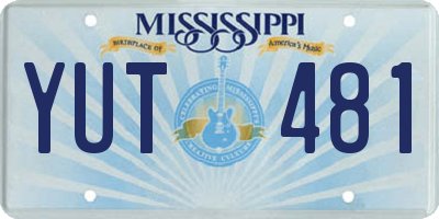 MS license plate YUT481