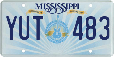 MS license plate YUT483