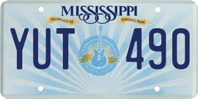 MS license plate YUT490