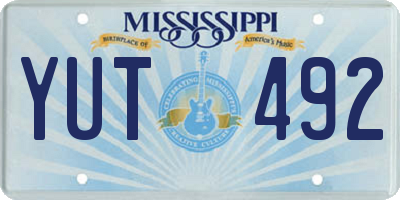 MS license plate YUT492