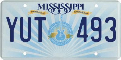 MS license plate YUT493