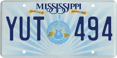 MS license plate YUT494