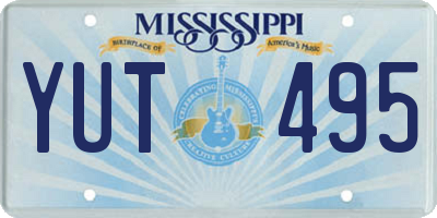 MS license plate YUT495
