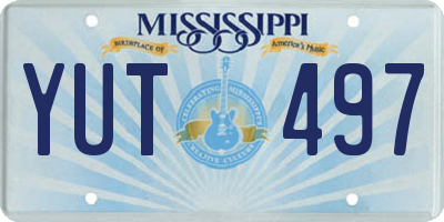 MS license plate YUT497