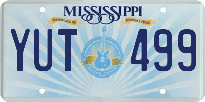 MS license plate YUT499