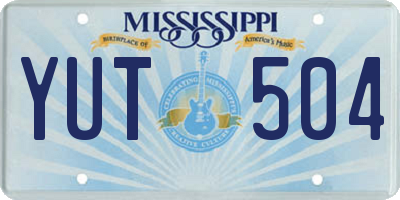 MS license plate YUT504
