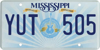 MS license plate YUT505