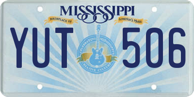 MS license plate YUT506