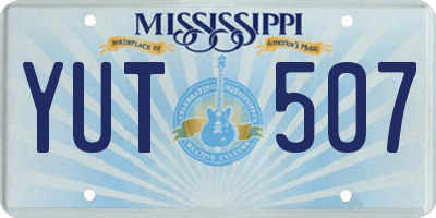 MS license plate YUT507