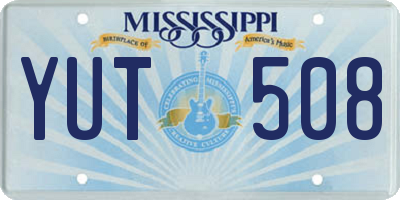 MS license plate YUT508