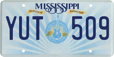 MS license plate YUT509