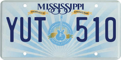 MS license plate YUT510