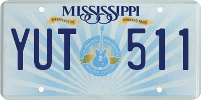 MS license plate YUT511
