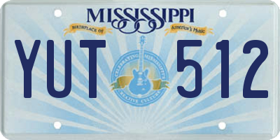 MS license plate YUT512