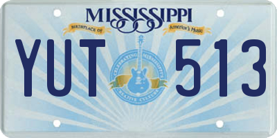 MS license plate YUT513