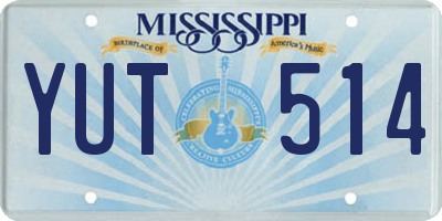MS license plate YUT514