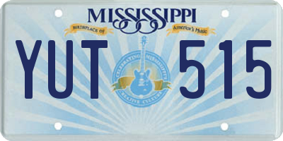 MS license plate YUT515