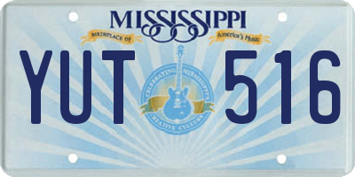 MS license plate YUT516